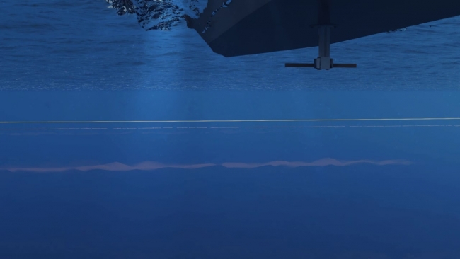 Gemiden suyun altına indirilen milli sonar 1000 metrelik bir alanı tarıyor.